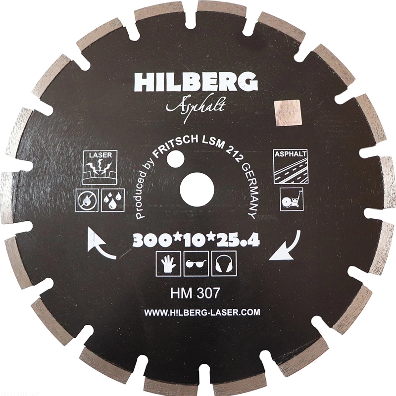 Диск алмазный HILBERG ASPHALT LASER D 300 мм (сегментный, с защитным зубом)