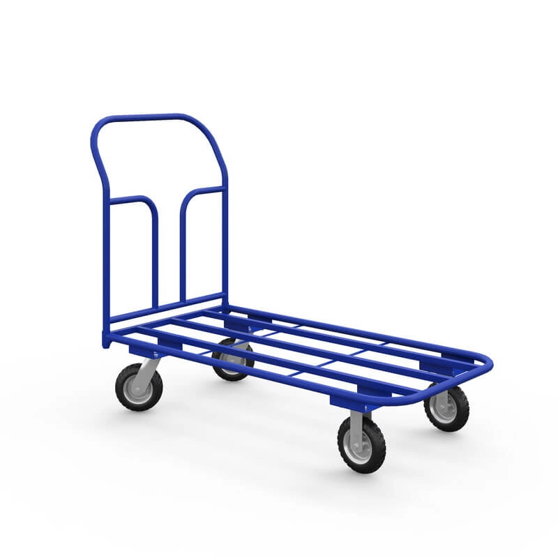 фото тележка платформенная каркасная тк 2 (600х900) г/п 450 кг.160 черная резина