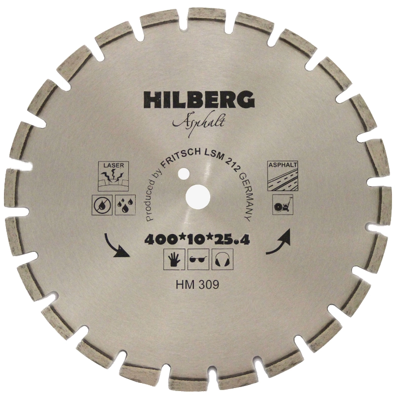Диск алмазный HILBERG ASPHALT LASER 400 мм (сегментный, с защитным зубом)