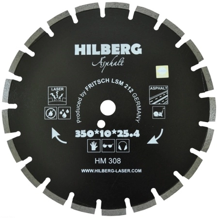Диск алмазный HILBERG ASPHALT LASER 350 мм (сегментный, с защитным зубом)