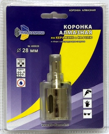 Коронка алмазная TRIO DIAMOND Ф28х30мм цилиндрический (400028)