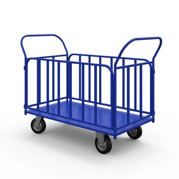 фото тележка платформенная с трубчатыми бортами тб 1 (500х800) г/п 550 кг.200 серая резина