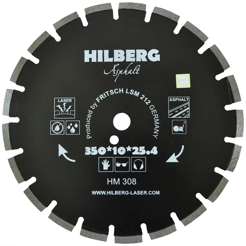 Диск алмазный HILBERG ASPHALT LASER 350 мм (сегментный, с защитным зубом)